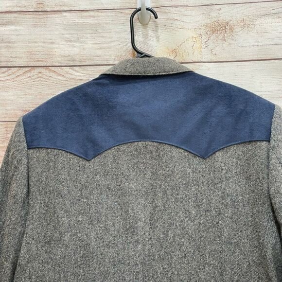 VINTAGE PAGONA WEST ROCKABILLY WESTERN BLAZER IN GRAY WOOL - Picture 7 of 11